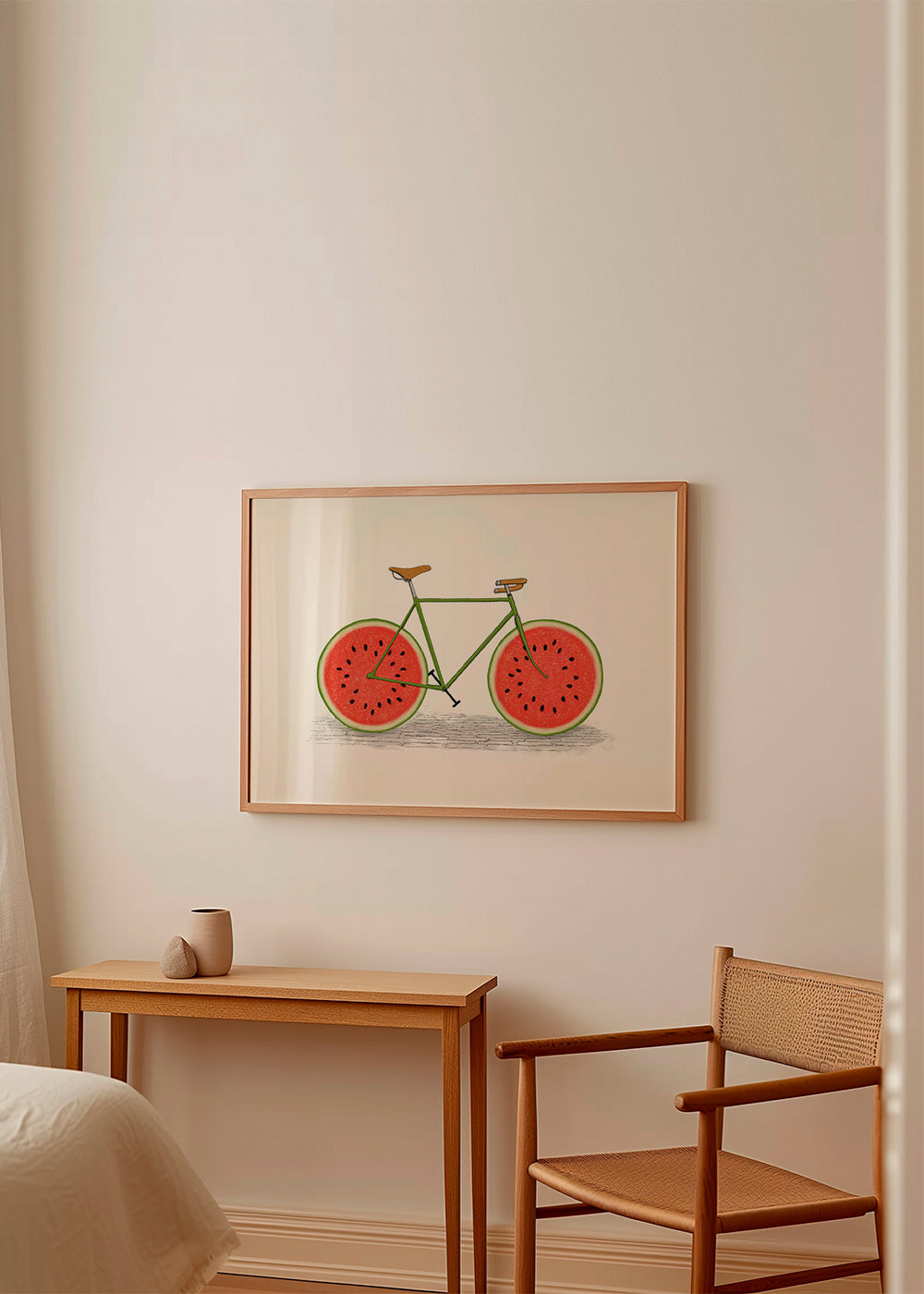 Kökskonst: cykel med vattenmelonhjul