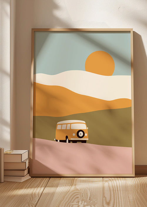 Minimalistisk van-tavla med sol