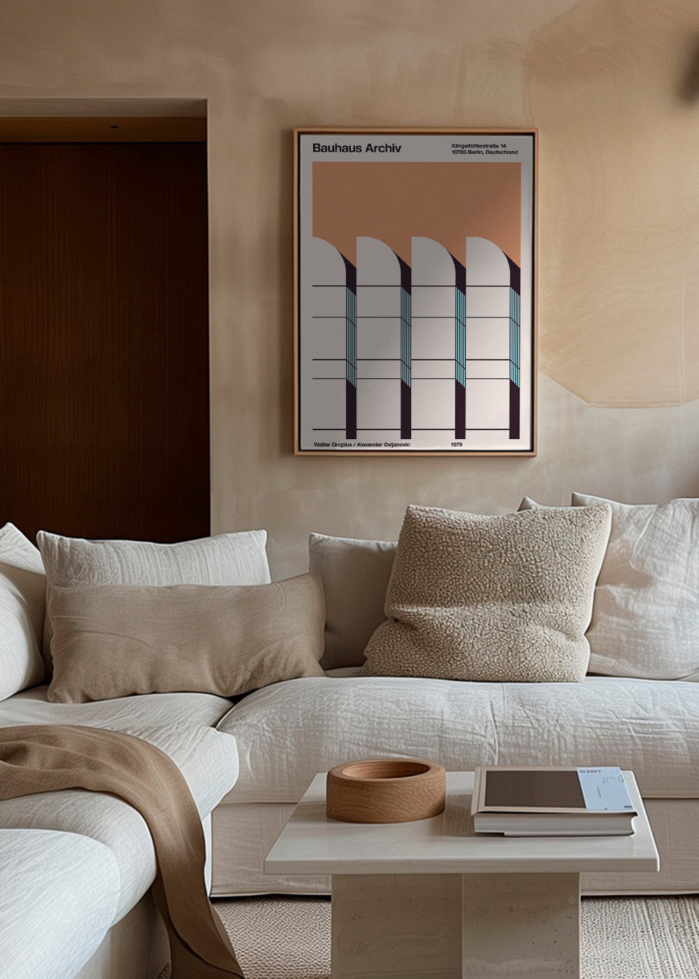 Geometrisk poster Bauhaus Archiv fasad