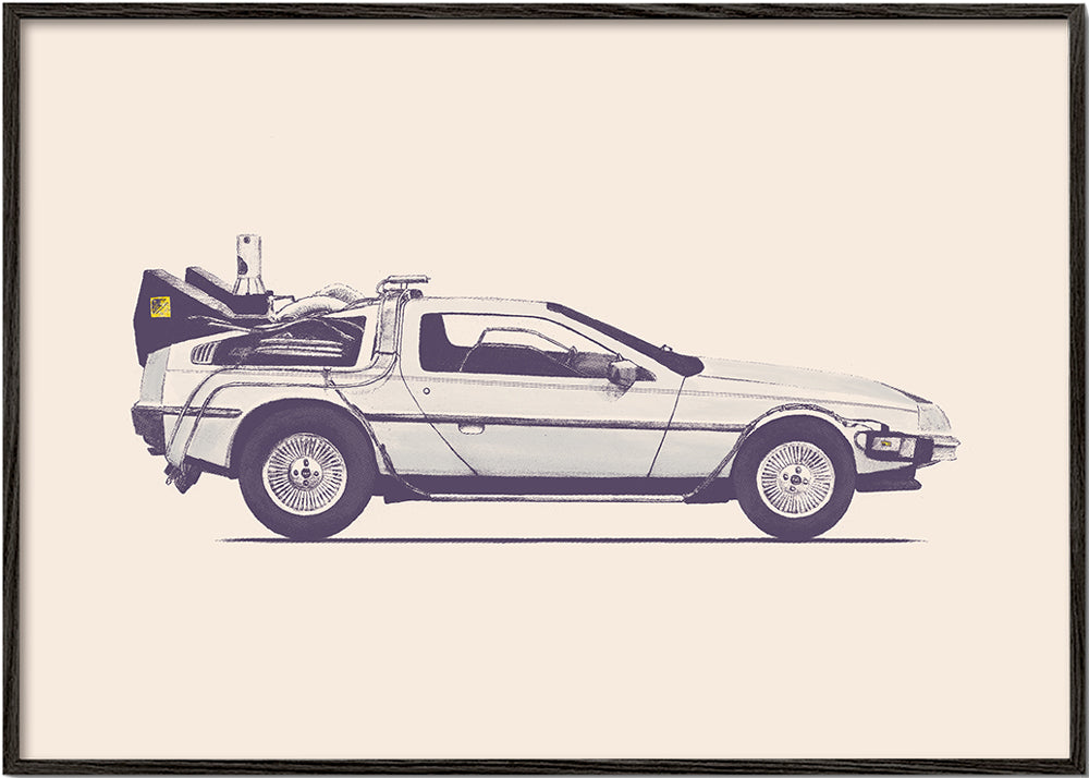 Vintage affisch DeLorean sida
