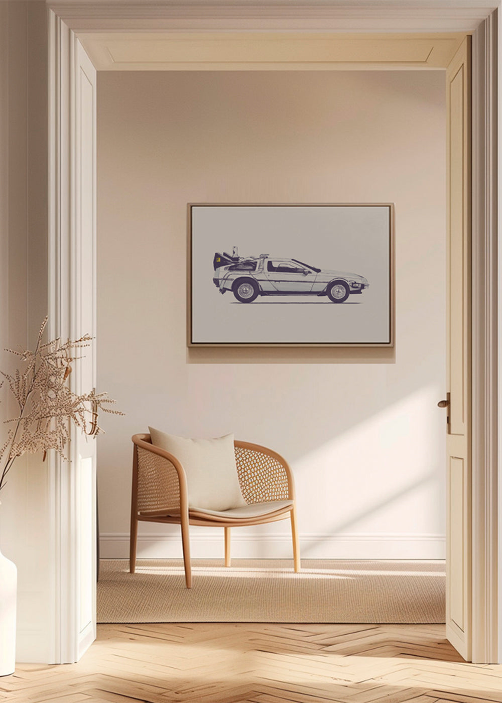 Vintage affisch DeLorean sida
