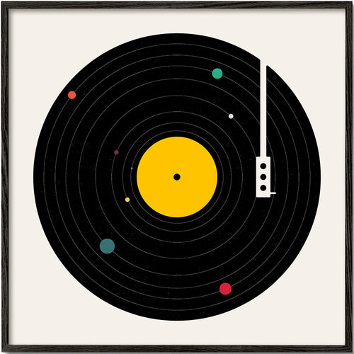 Vintage-affisch med vinylgrafik