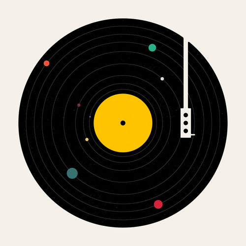 Vintage-affisch med vinylgrafik