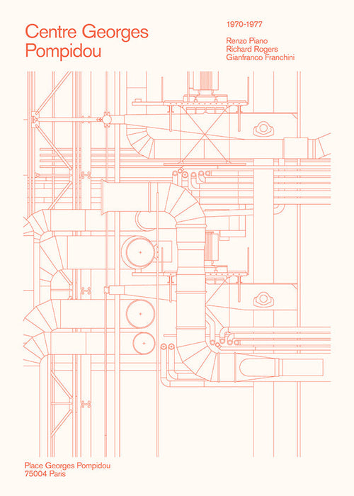 Kökskonst Centre Pompidou tekniskt schema