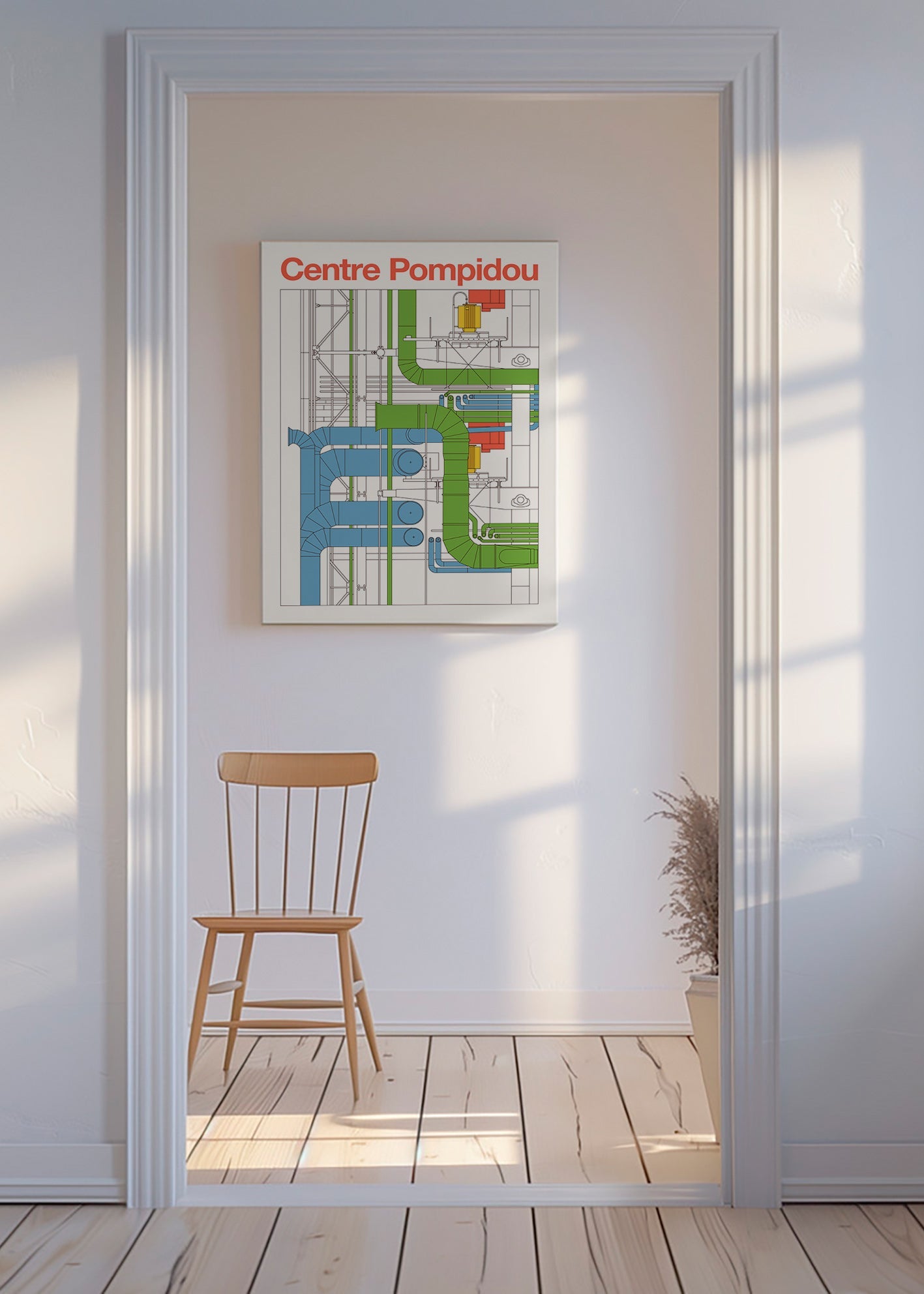 Stadskonst Centre Pompidou, arkitektoniskt diagram