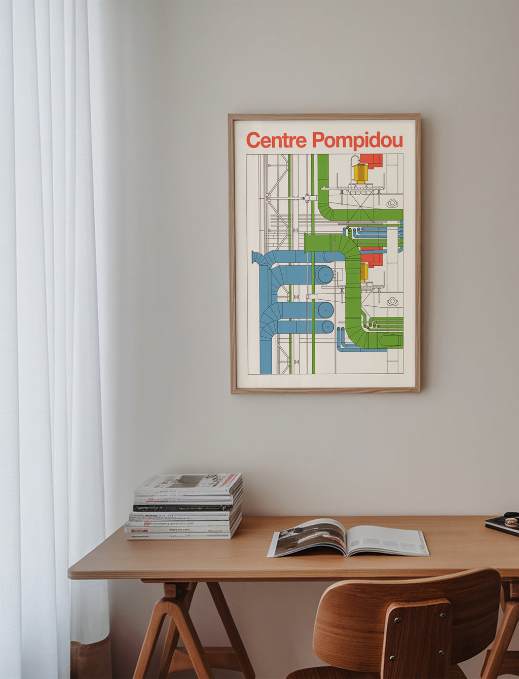 Stadskonst Centre Pompidou, arkitektoniskt diagram