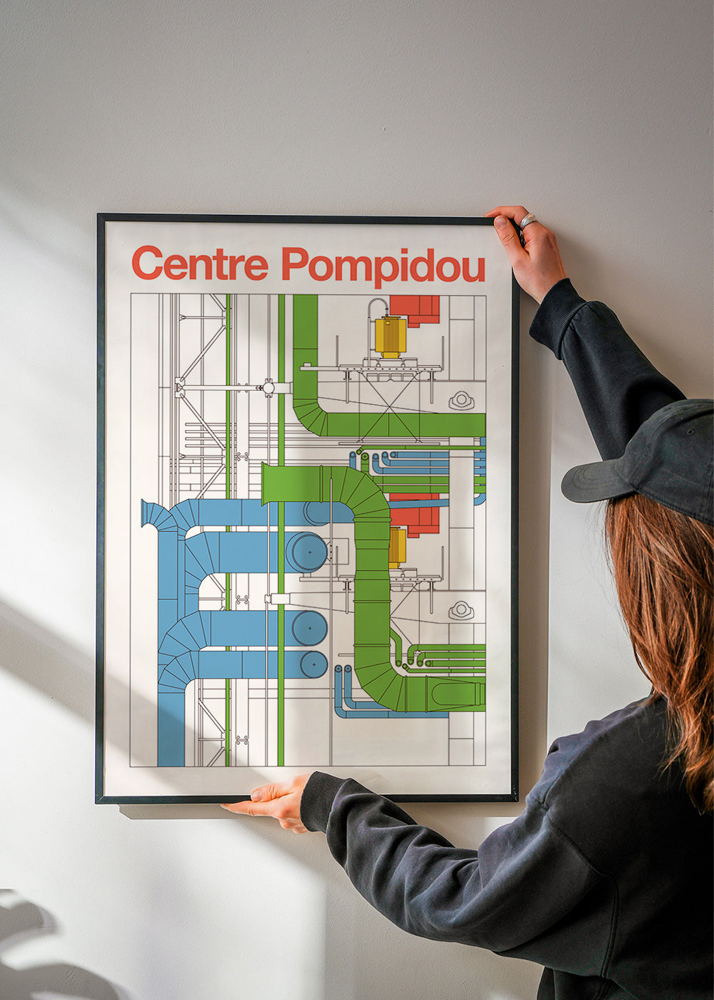 Stadskonst Centre Pompidou, arkitektoniskt diagram