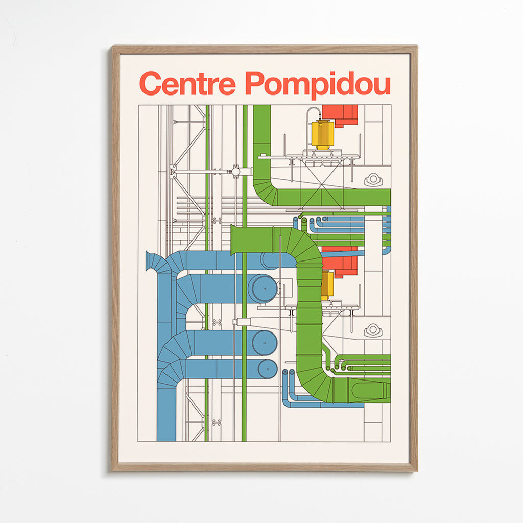 Stadskonst Centre Pompidou, arkitektoniskt diagram