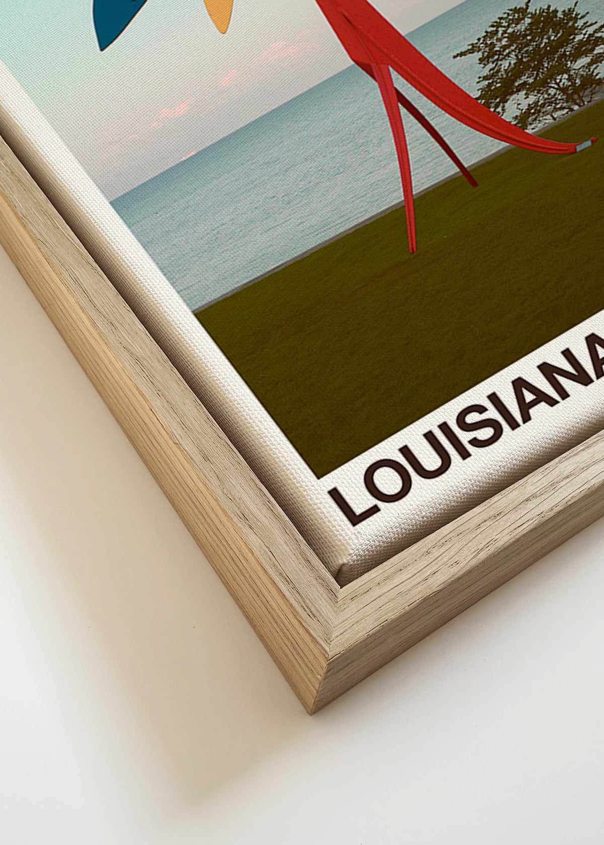 Reseaffisch Louisiana med skulpturalt mobil
