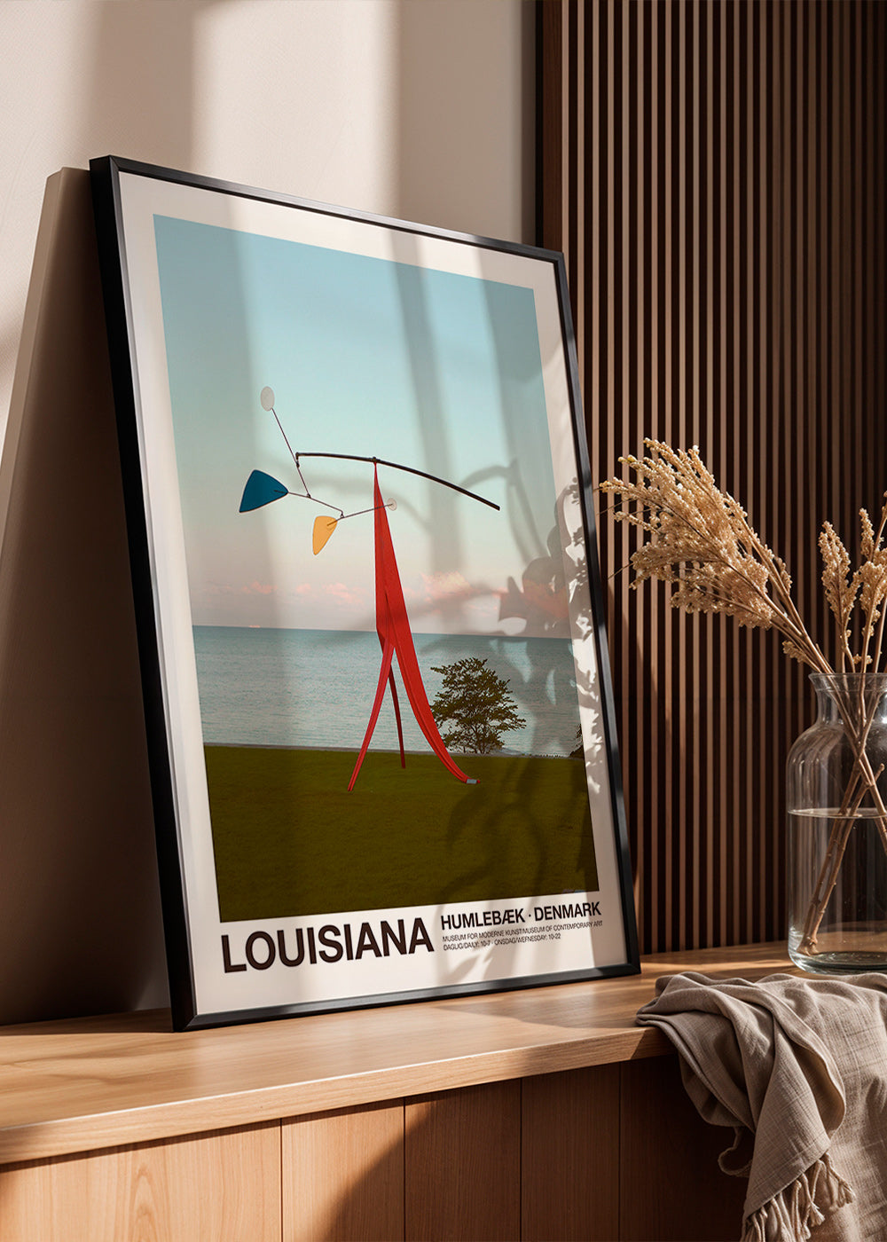 Reseaffisch Louisiana med skulpturalt mobil