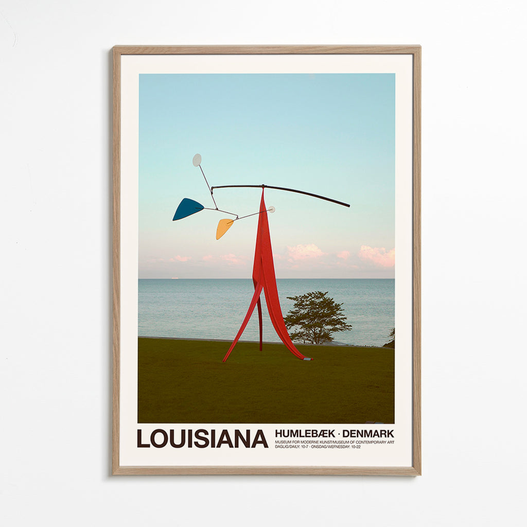Reseaffisch Louisiana med skulpturalt mobil