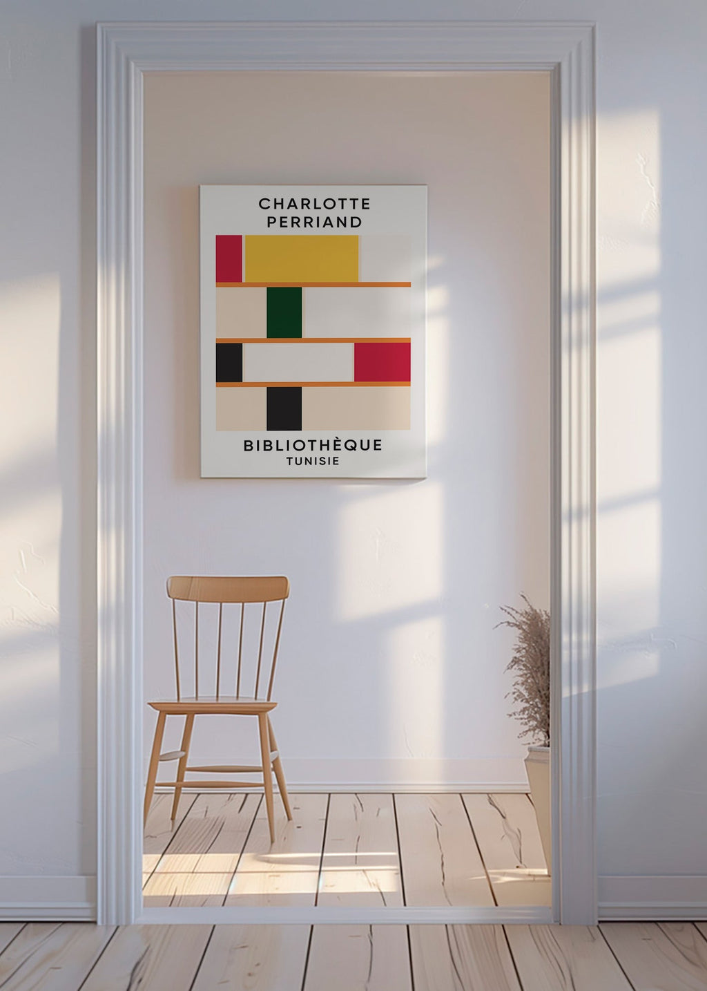 Geometrisk tavla hylla färgblock