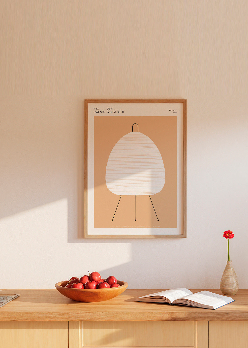 Minimalistisk tavla Noguchi Akari lampa