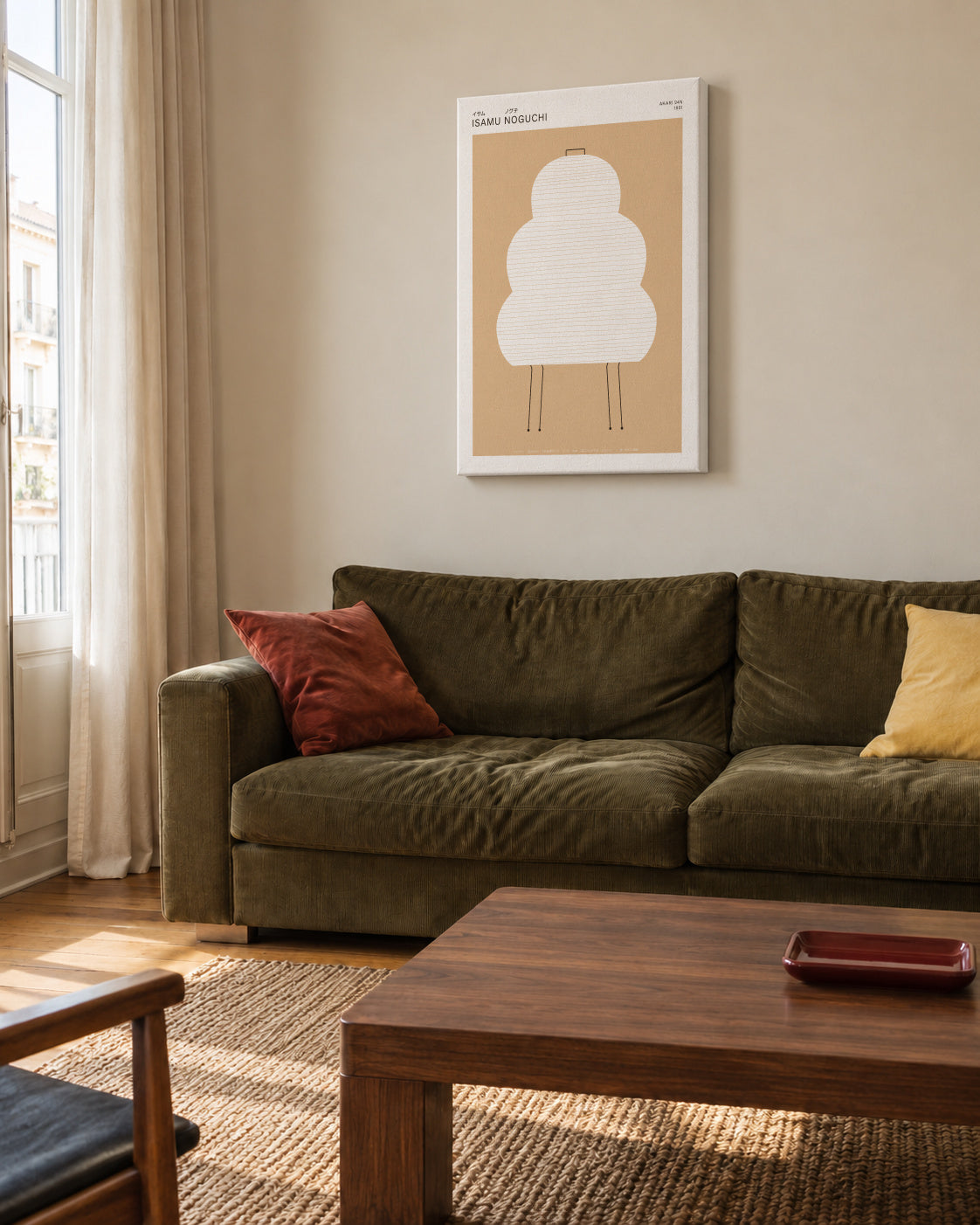 Noguchi - Akari 24N - Unframed canvas in an interior