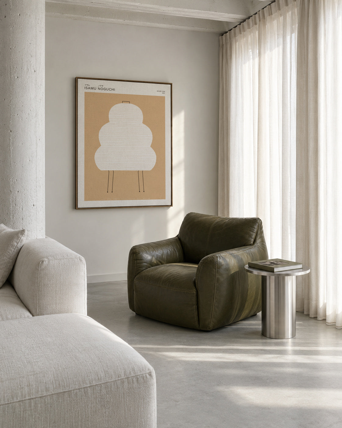 Noguchi - Akari 24N - Framed canvas in an interior