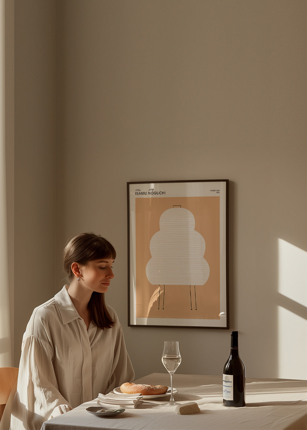 Noguchi Akari-illustration med minimalistiska linjer