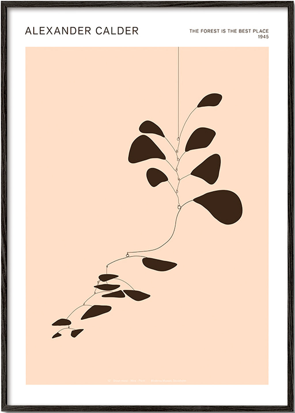 Botanisk affisch Calder-mobile med svarta blad