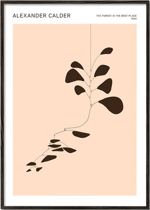 Botanisk affisch Calder-mobile med svarta blad