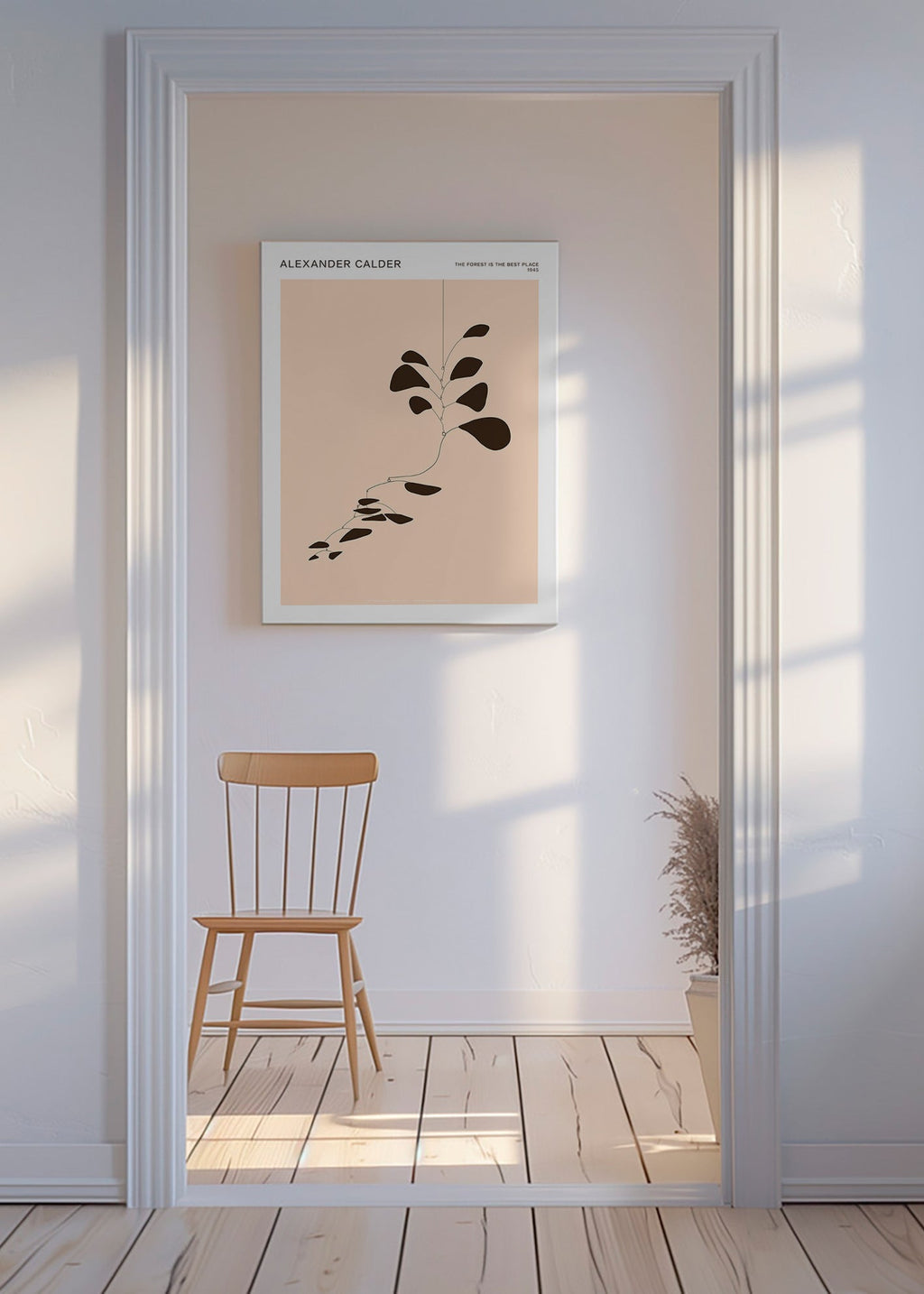 Botanisk affisch Calder-mobile med svarta blad