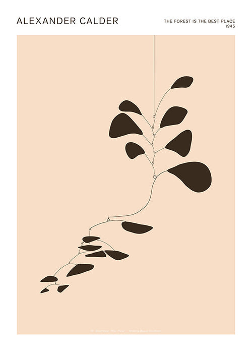 Botanisk affisch Calder-mobile med svarta blad