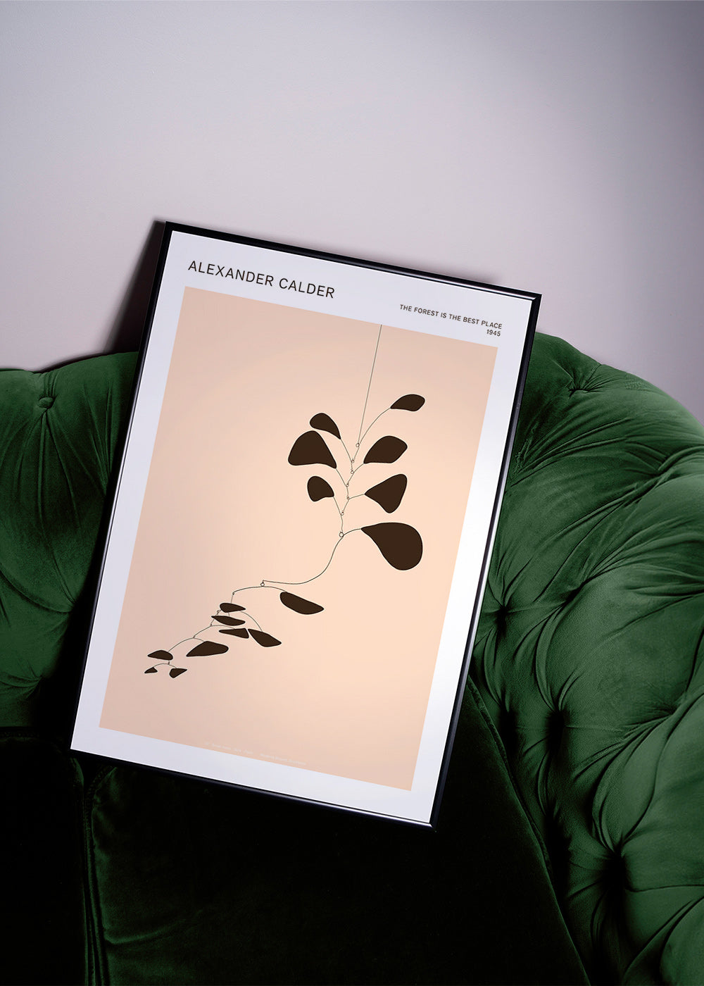 Botanisk affisch Calder-mobile med svarta blad