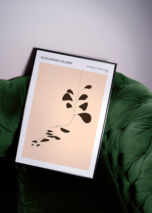 Botanisk affisch Calder-mobile med svarta blad