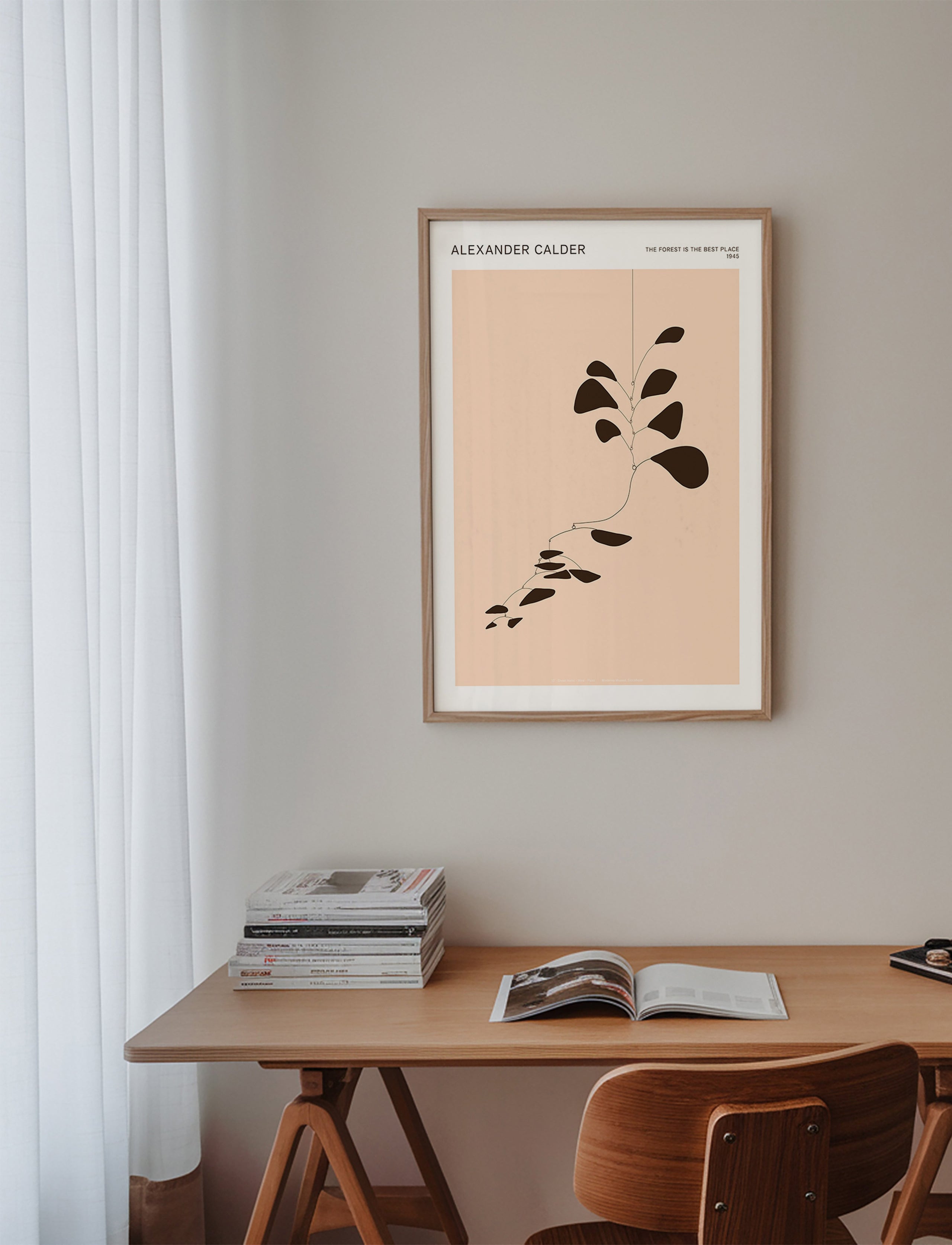 Botanisk affisch Calder-mobile med svarta blad