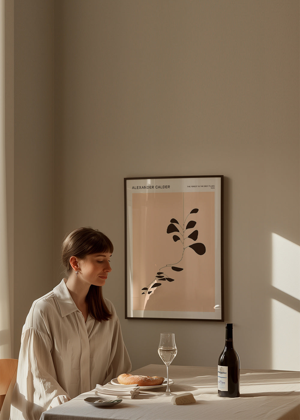 Botanisk affisch Calder-mobile med svarta blad