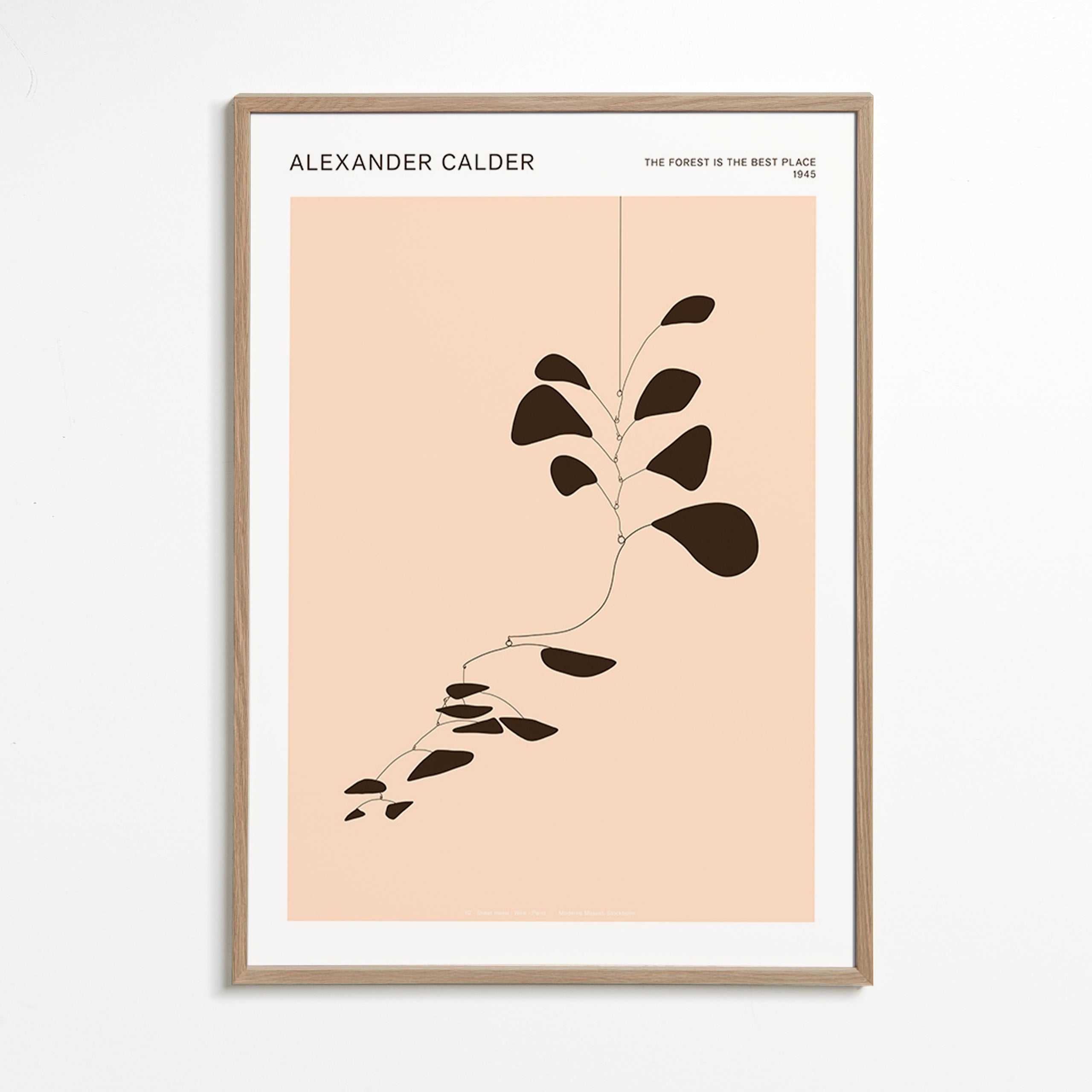 Botanisk affisch Calder-mobile med svarta blad