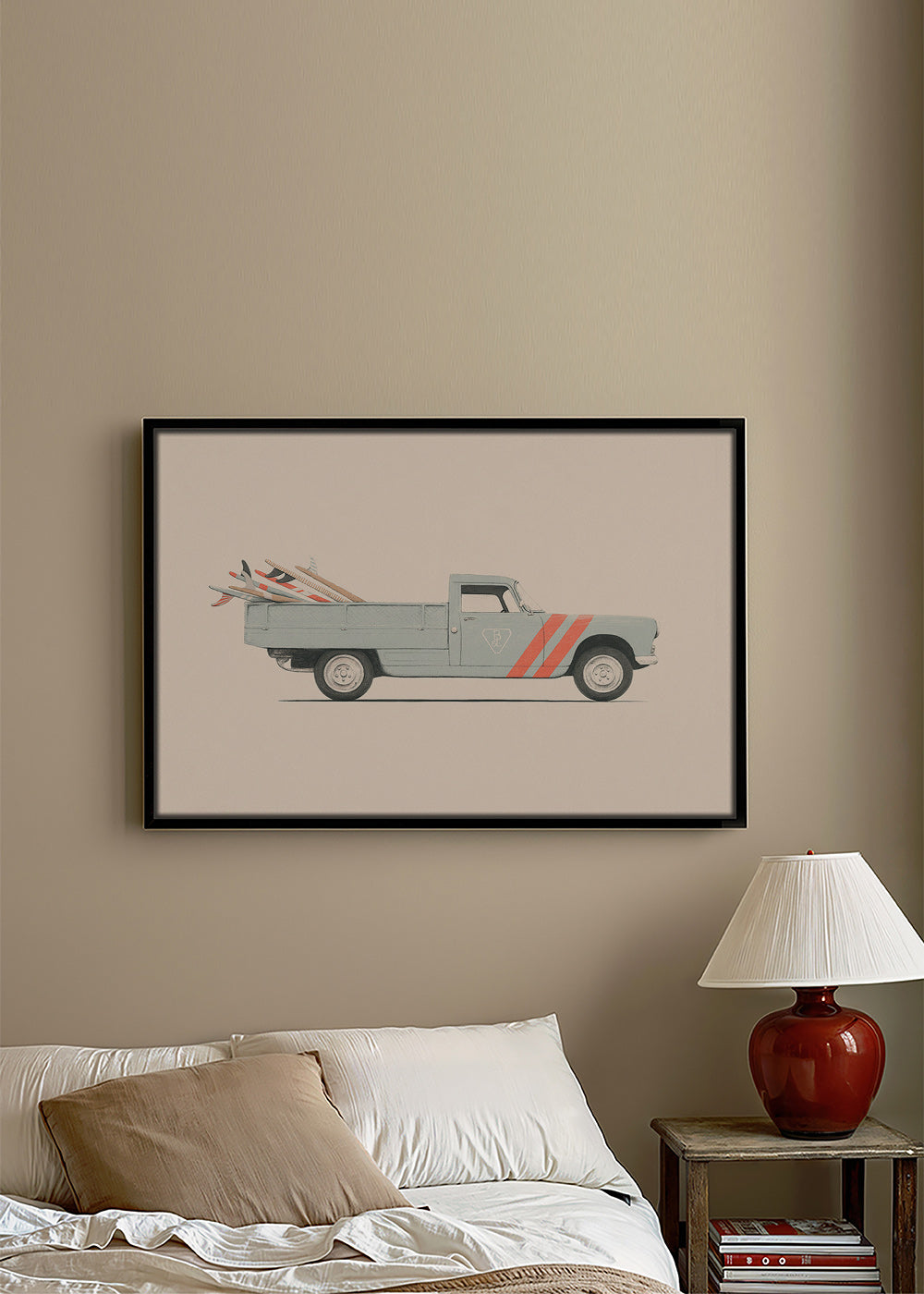 Vintage print pickup med surfbrädor