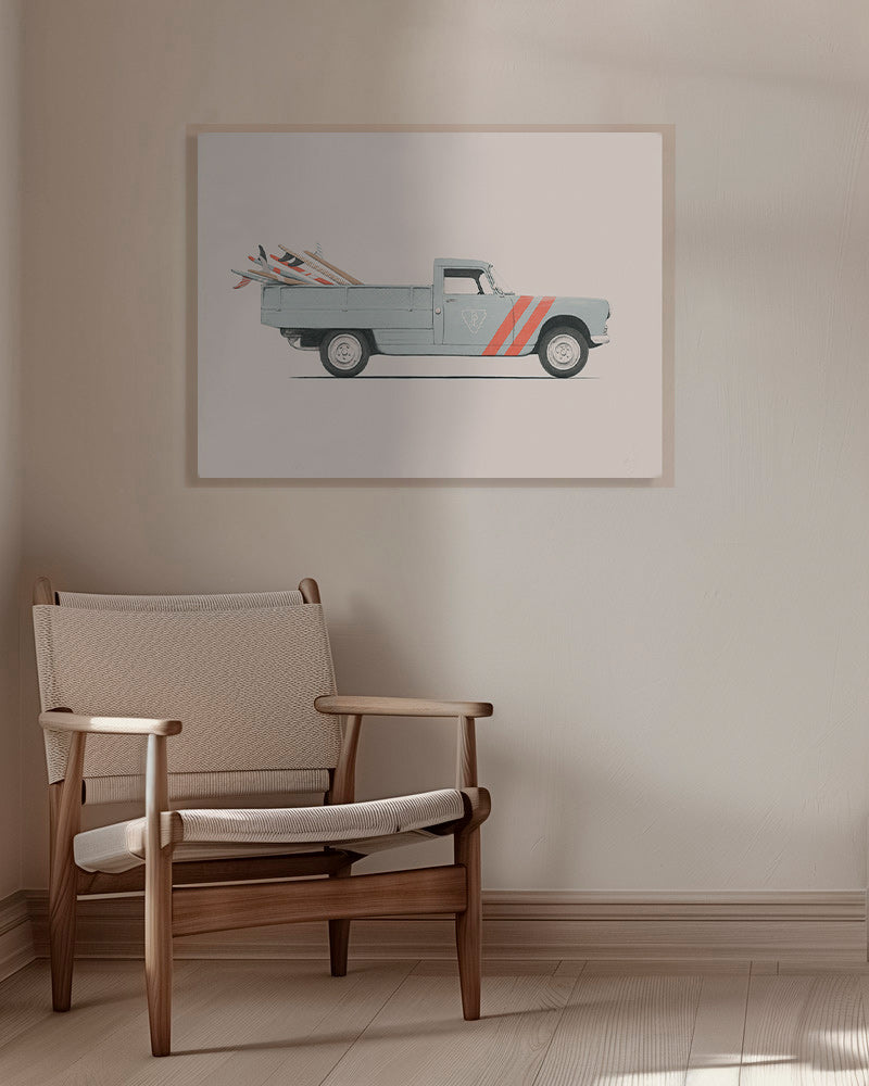 Vintage print pickup med surfbrädor