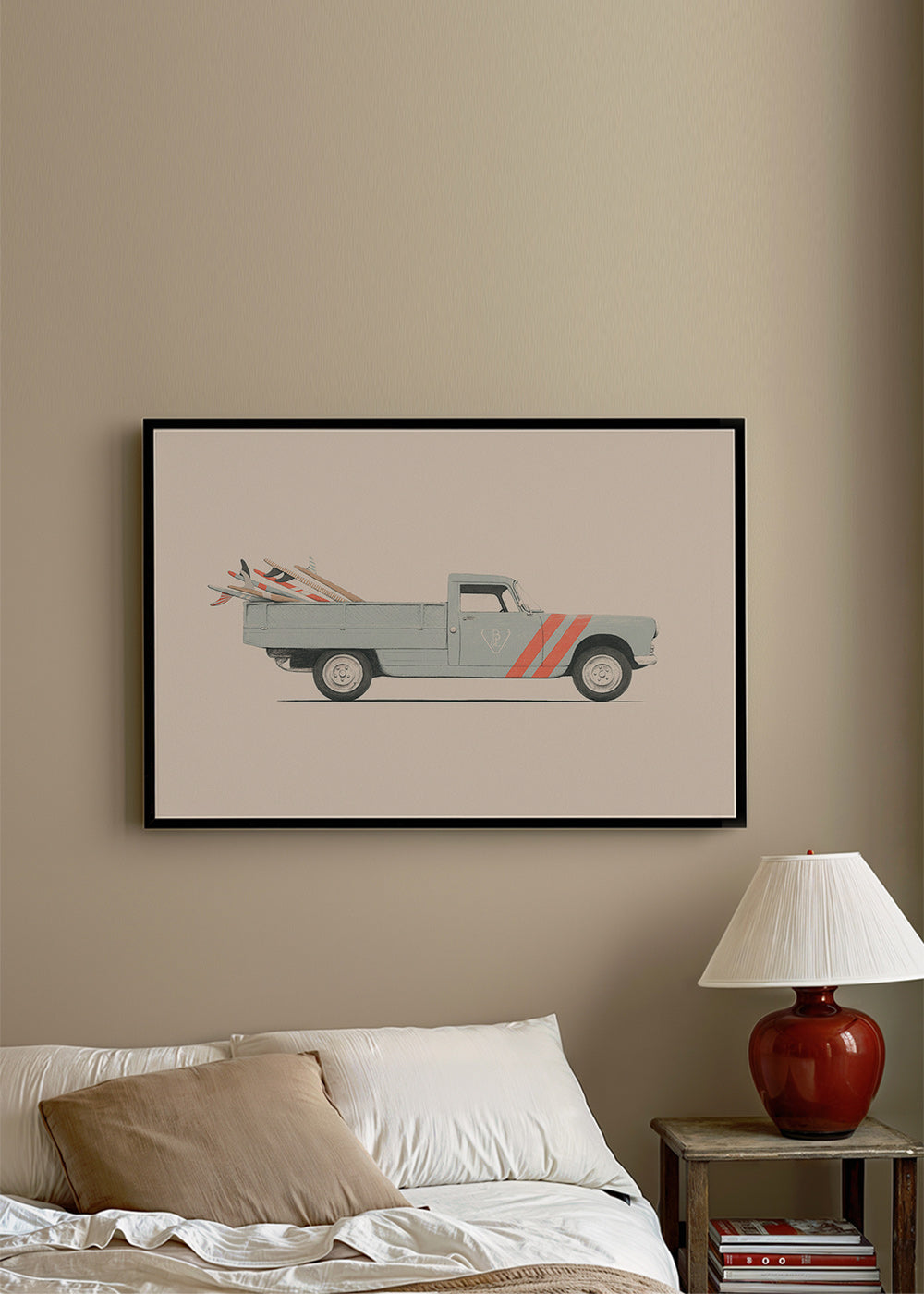 Vintage print pickup med surfbrädor