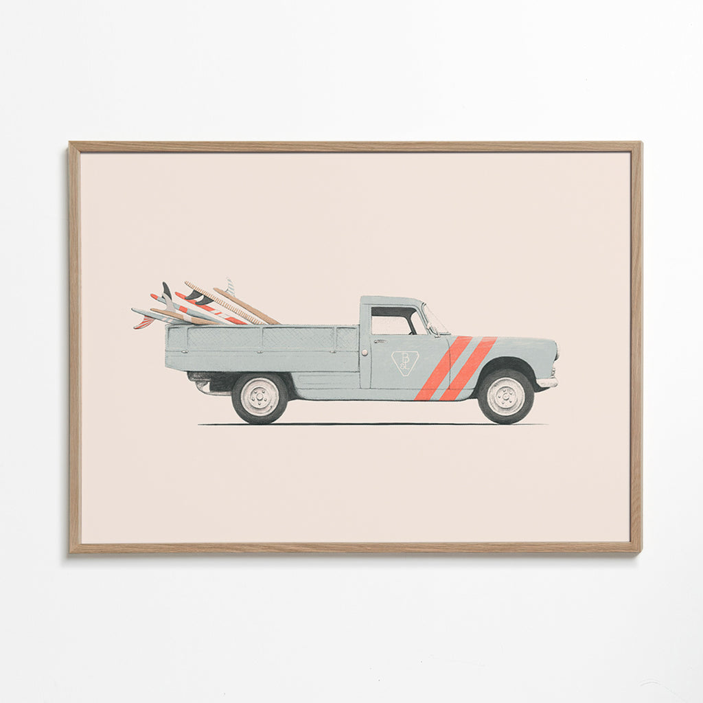 Vintage print pickup med surfbrädor