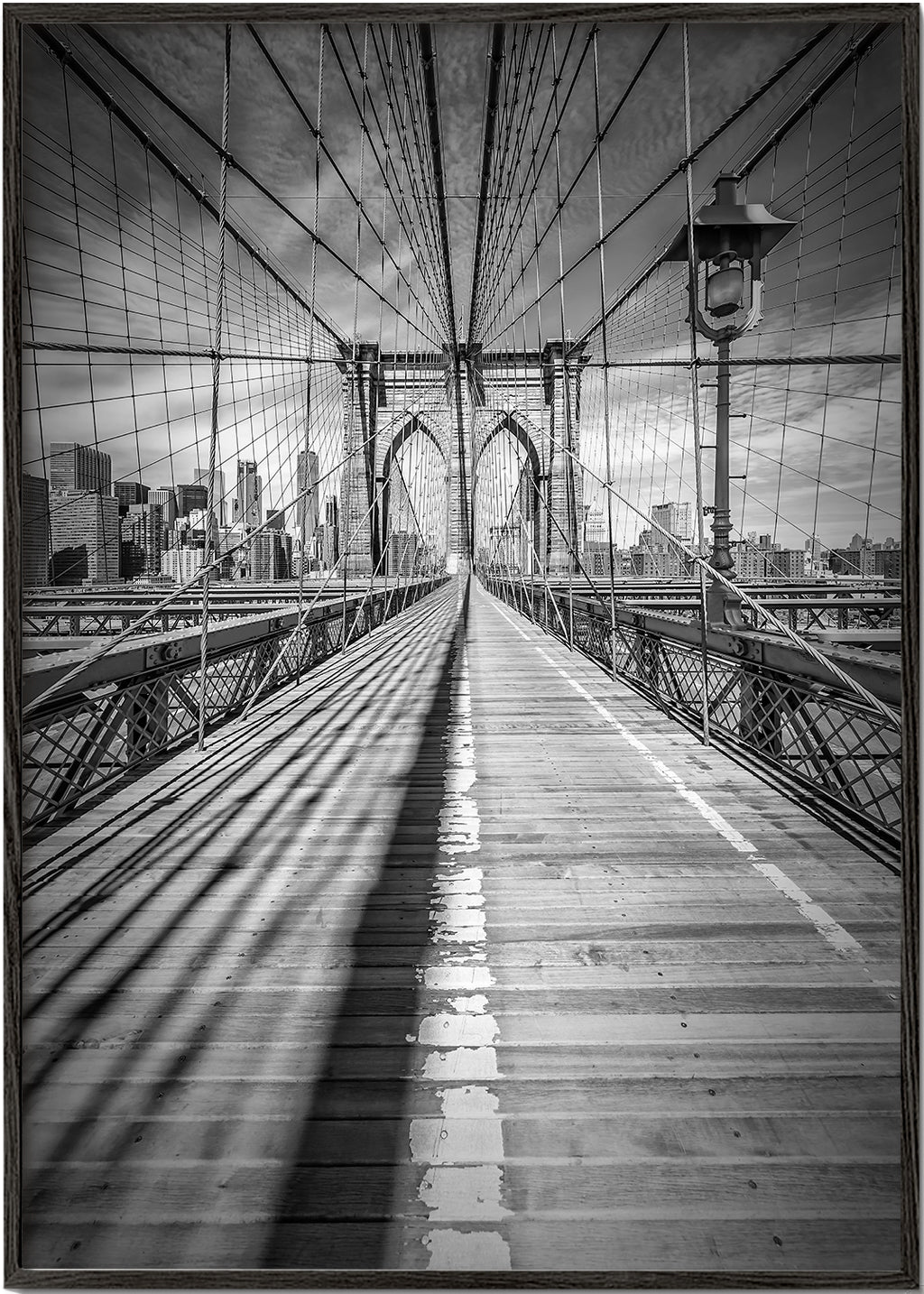 Kökskonst Brooklyn Bridge svartvit