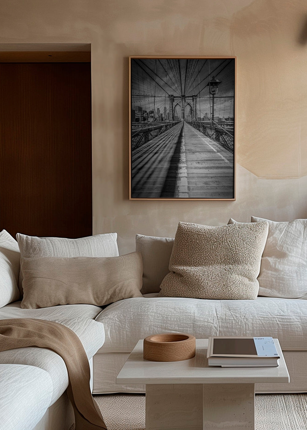 Kökskonst Brooklyn Bridge svartvit