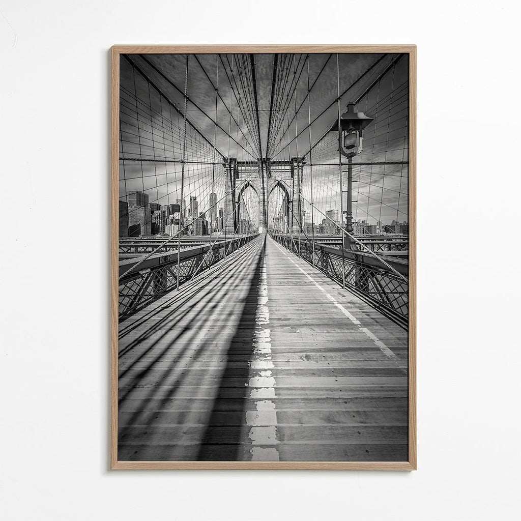 Kökskonst Brooklyn Bridge svartvit