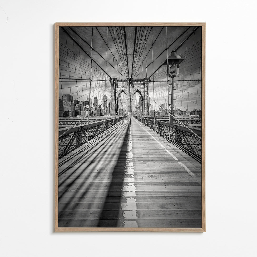 Kökskonst Brooklyn Bridge svartvit