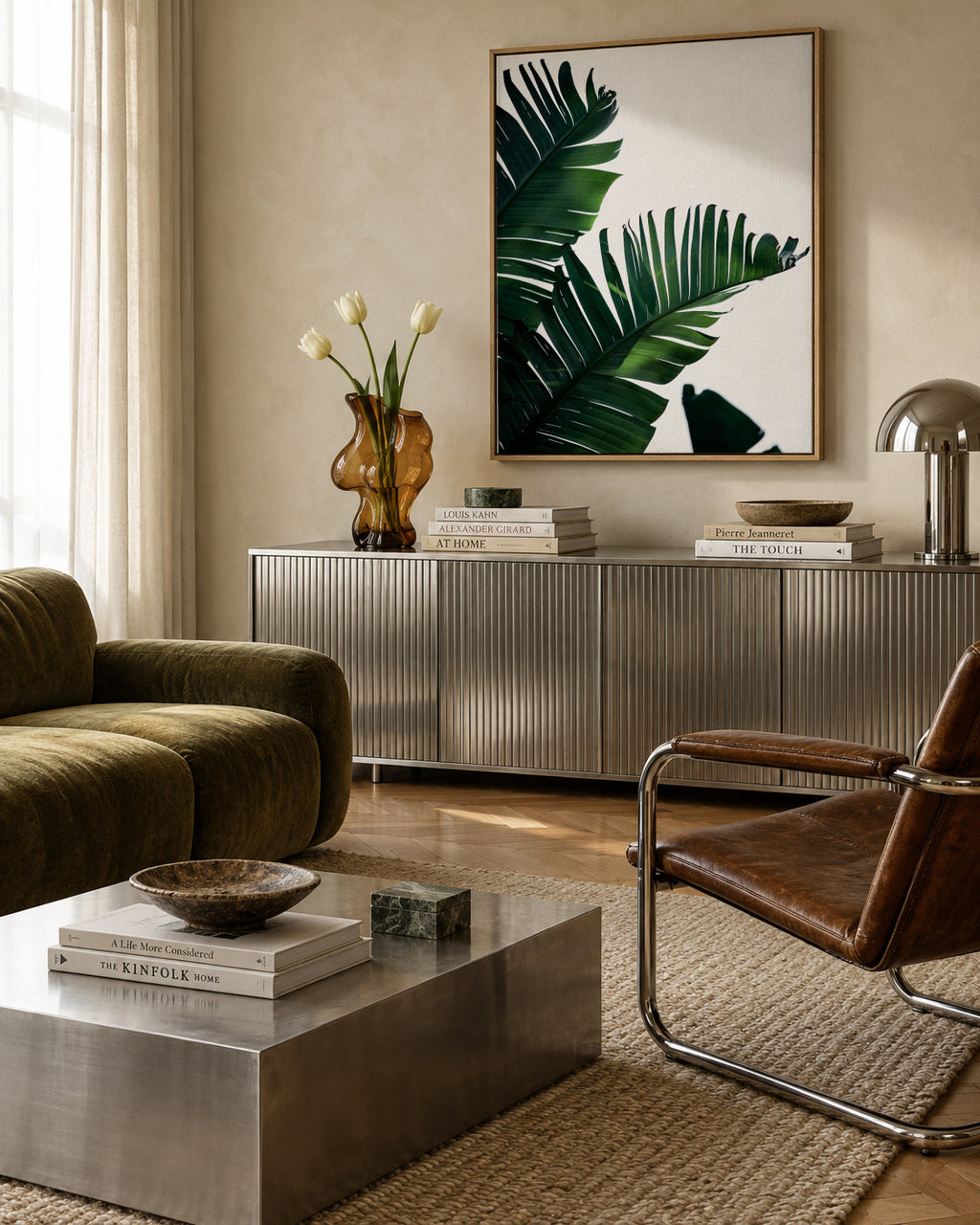 Banana Leaves 10 - Framed canvas in an interior