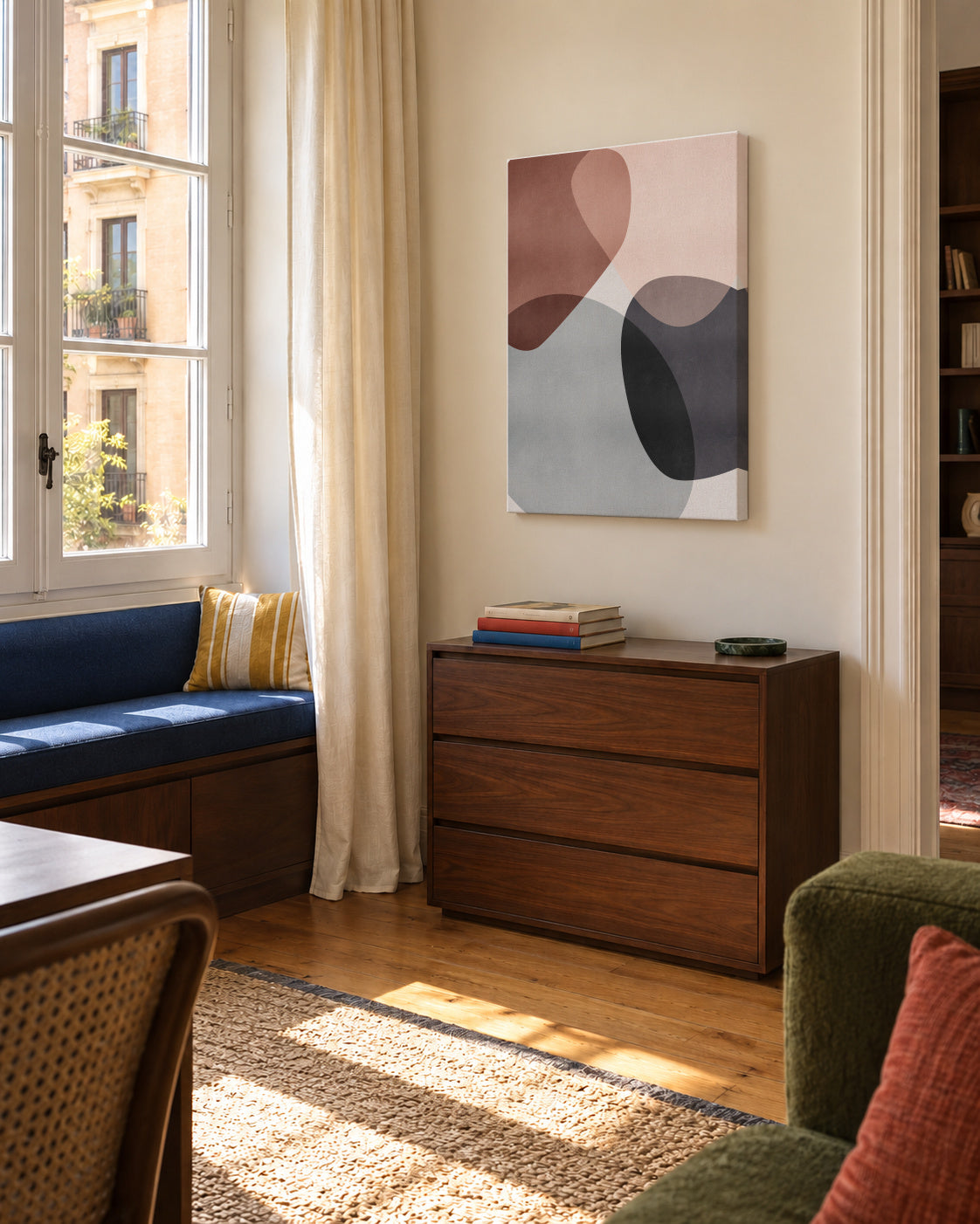 Graphic 206 - Unframed canvas in an interior