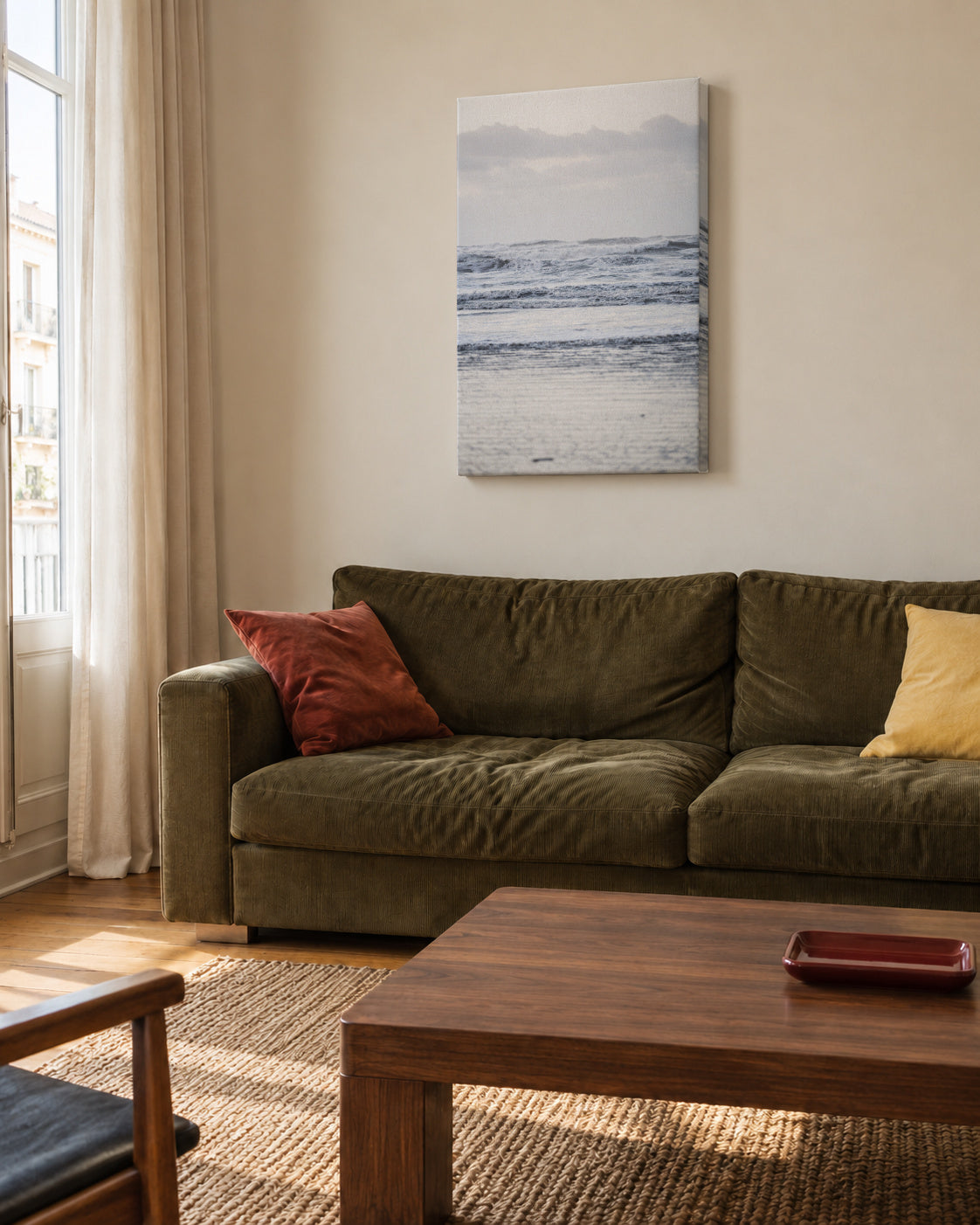 The Sea - Unframed canvas in an interior