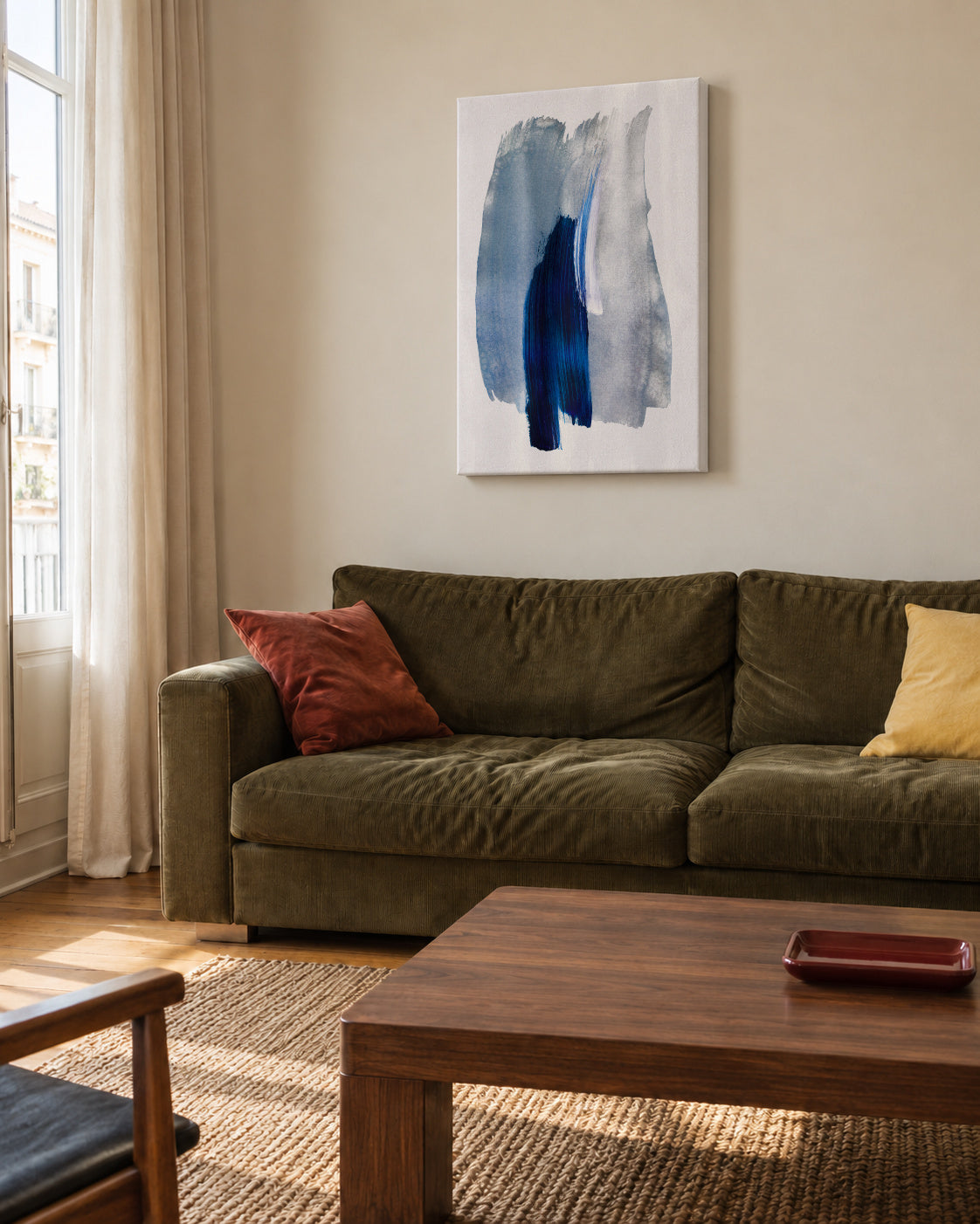 Abstract Brush Strokes 19X - Unframed canvas in an interior