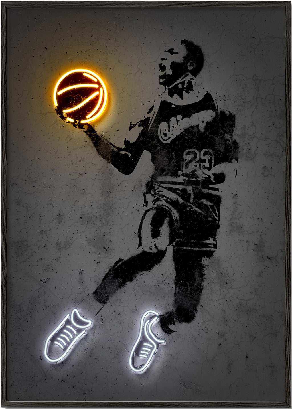 Sporttavla stencil med neon