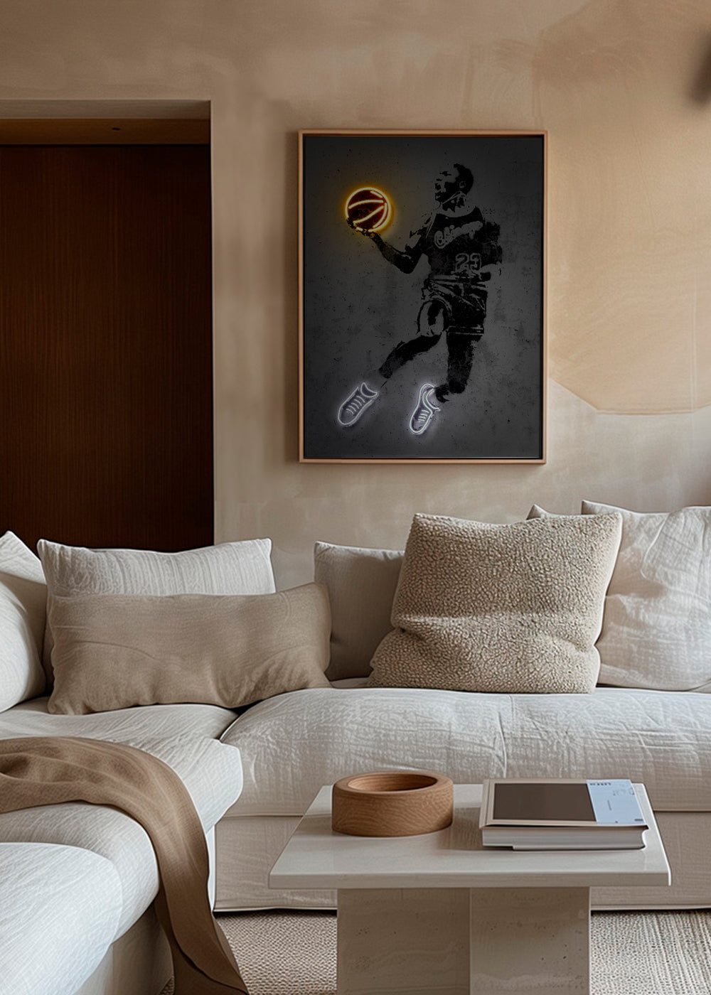Sporttavla stencil med neon
