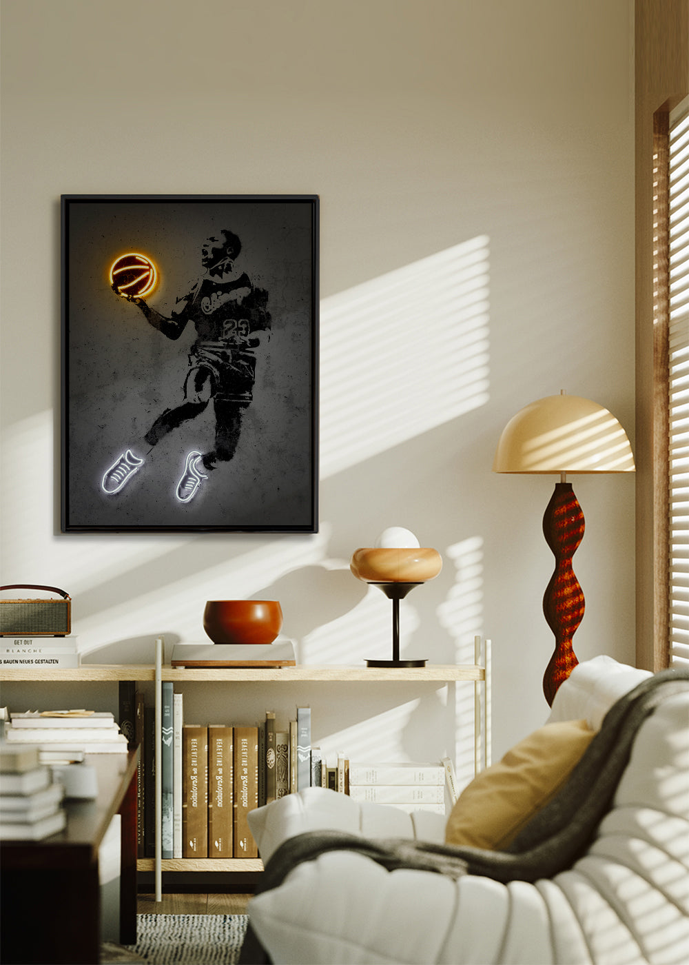 Sporttavla stencil med neon