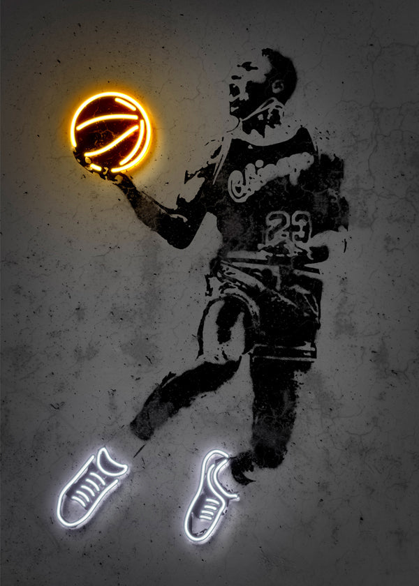 Sporttavla stencil med neon
