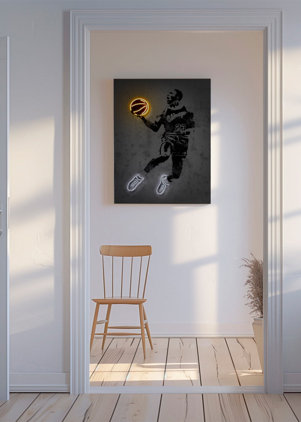Sporttavla stencil med neon