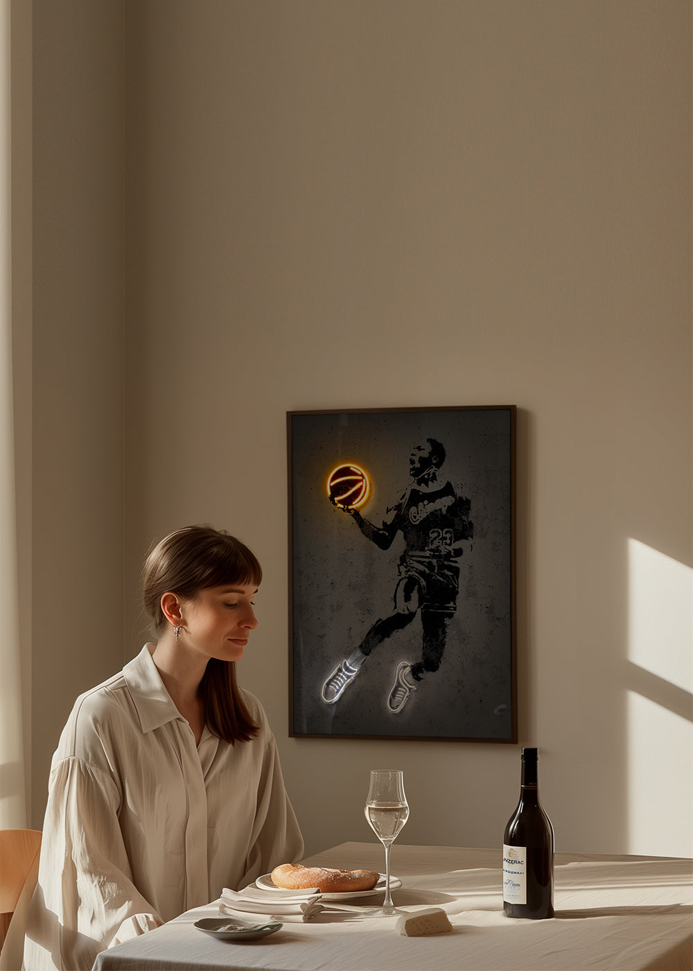 Sporttavla stencil med neon