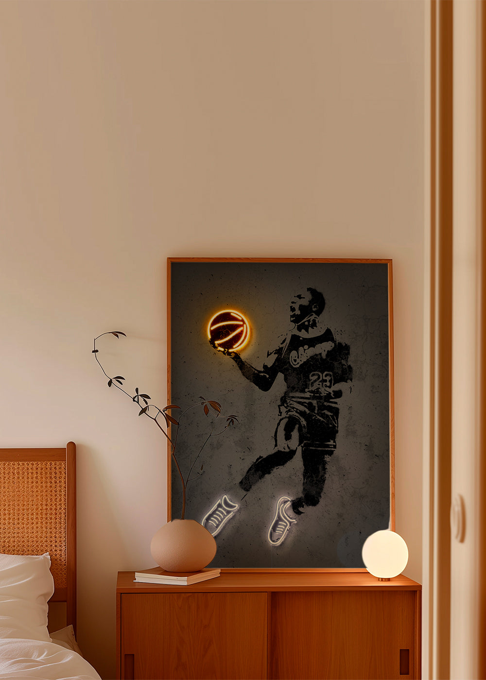 Sporttavla stencil med neon