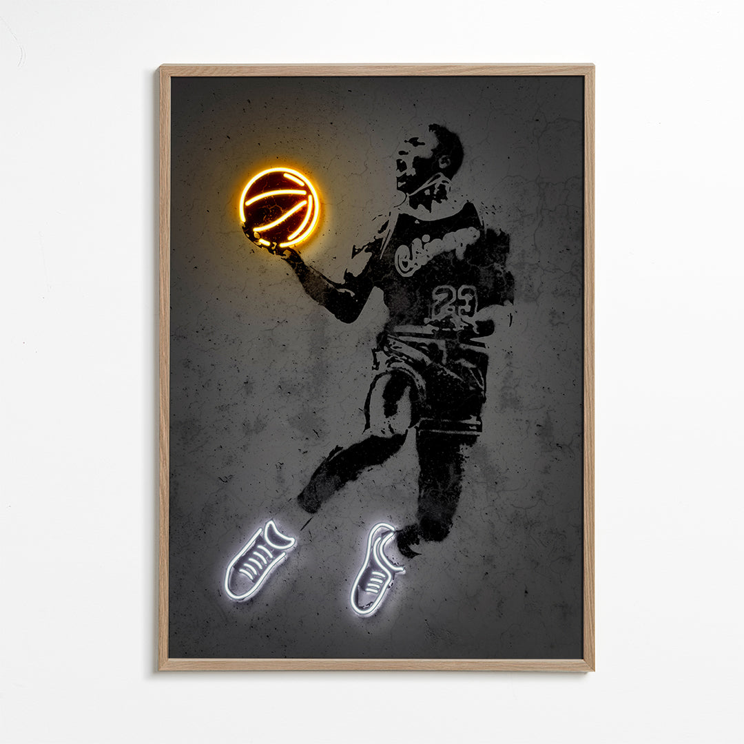 Sporttavla stencil med neon