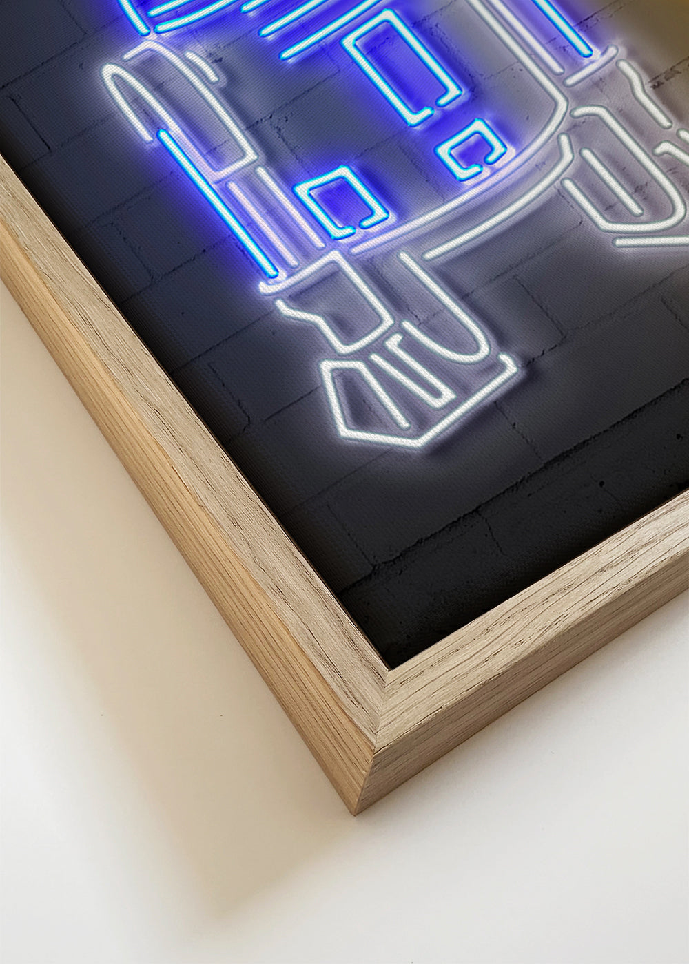 Neonrobot-illustration för vägg